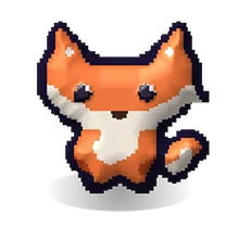 Ember Fox, an orange fox with a big tail