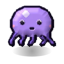 Inky, a purple octopus