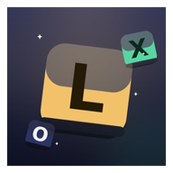 Lexio app icon: wooden letter tiles